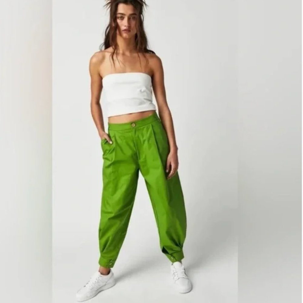 NWOT Free People Lucia Trousers Green SZ-8